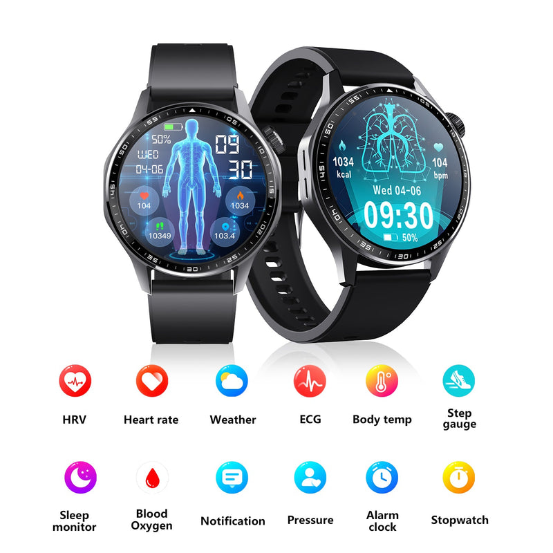Smartwatch Salud y Fitness Avanzado con herramientas para gestionar el estrés y el sueño, app de ECG, SpO2, Frecuencia Cardíaca 24/7.