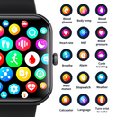 Reloj inteligente con monitor de glucosa en sangre para diabéticos y alarma de emergencia SOS.