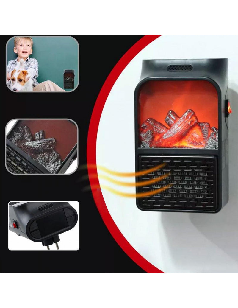 Aquecedor Portátil Elétrico com Efeito Lareira