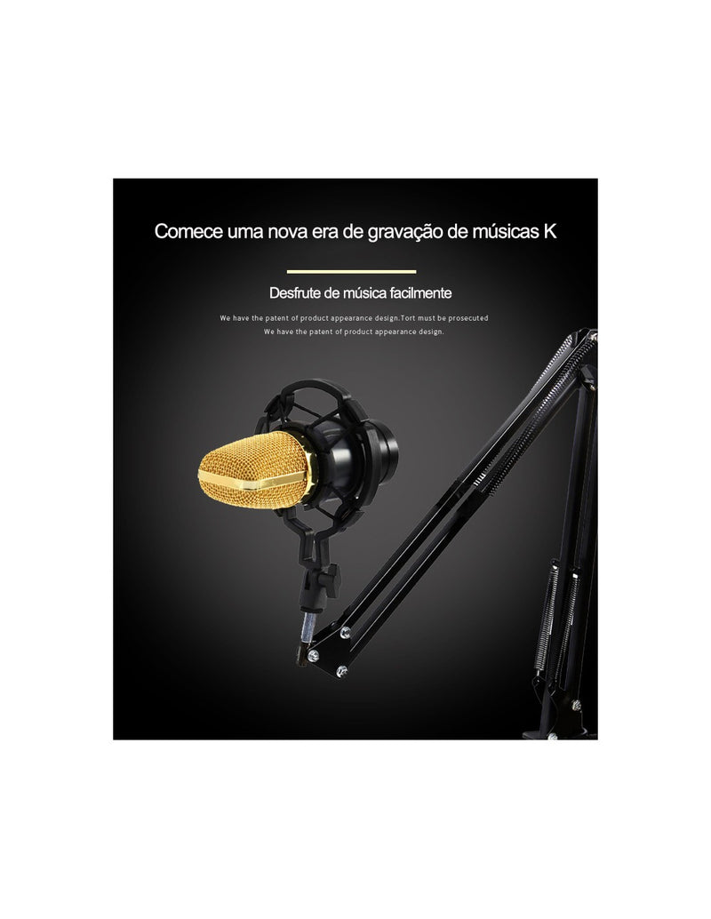 Kit Microfone de Estúdio com Placa de Som