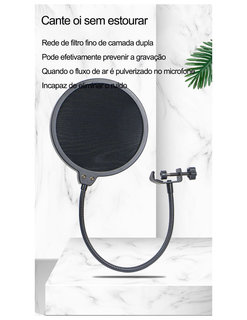 Kit Microfone de Estúdio com Placa de Som