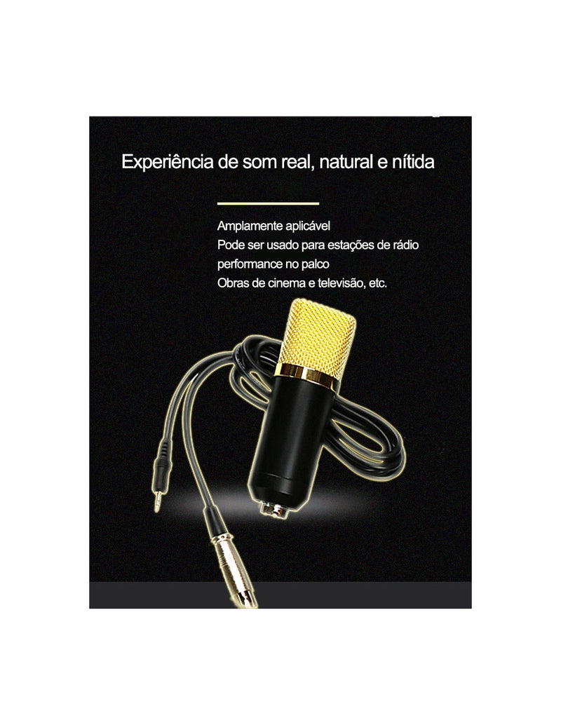 Kit Microfone de Estúdio com Placa de Som