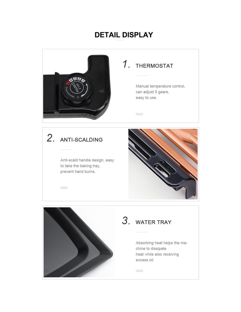 Grelhador Elétrico Sem Fumo QA-CF15