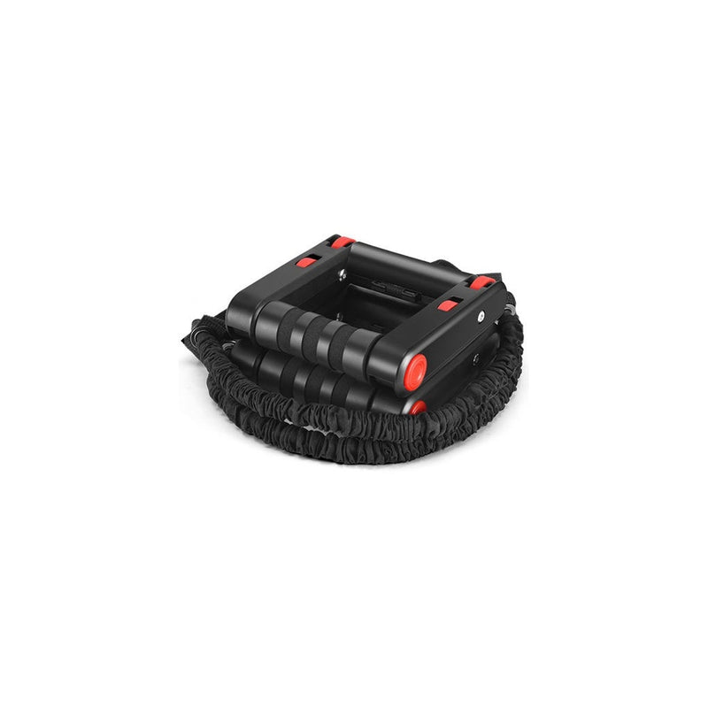 Kit 3 en 1: Rodillo abdominal, soporte para flexiones y cuerda de resistencia