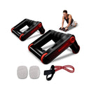 Kit 3 en 1: Rodillo abdominal, soporte para flexiones y cuerda de resistencia